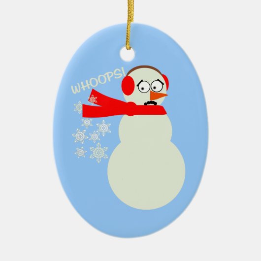 Farting Snowman-Cartoon Keramikornament (Vorne)