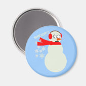 Farting Snowman Cartoon Magnet (Vorderseite/Rückseite)