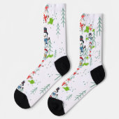 Farting Snowmen Funny Christmas Socken (Linkes Detail)