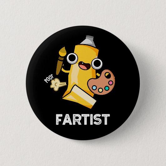 Fartist Funny Artist Pun Dark BG Button (Vorderseite)