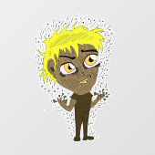 Farty Fingers Chibi Fensteraufkleber (Blatt)