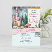Farty Princess 1. Geburtstagsmesse Mairytale Einladung (Stehend Vorderseite)