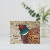 Fasan 3 Danke Postkarte (Stehend Vorderseite)