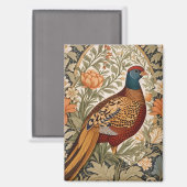 Fasan Antik Blumenmuster inspiriert von William Mo Magnet (Vorderseite/Rückseite)