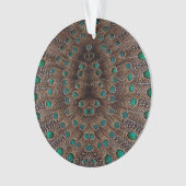Fasan-Feder-Fraktal Design Ornament (Vorderseite)