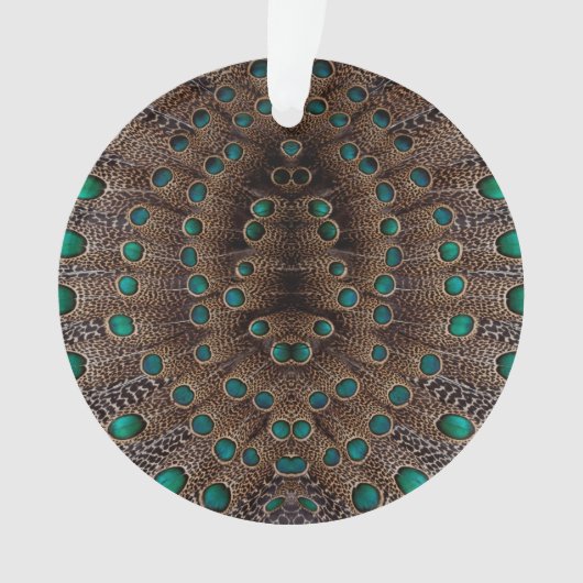 Fasan-Feder-Fraktal Design Ornament (Vorderseite)