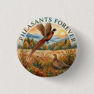 Fasan Forever . Aquarellkunst   Button