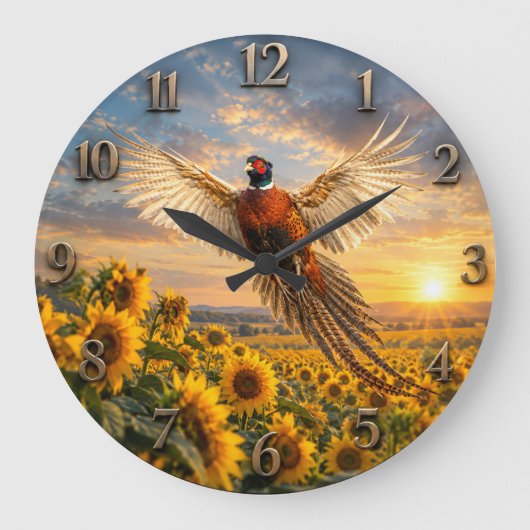 Fasan große wanduhr (Vorderseite)