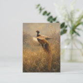 Fasan im goldenen Flug Postkarte (Stehend Vorderseite)