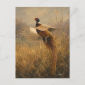 Fasan im goldenen Flug Postkarte (Vorderseite)