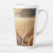 Fasan im goldenen Weizenfeld mit Bauernhof Milchtasse (Rechts)