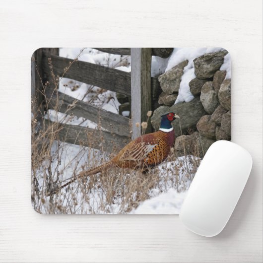 Fasan im Schnee Mousepad (Mit Mouse)