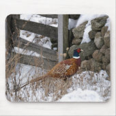 Fasan im Schnee Mousepad (Vorne)