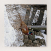 Fasan im Schnee Puzzle (Horizontal)