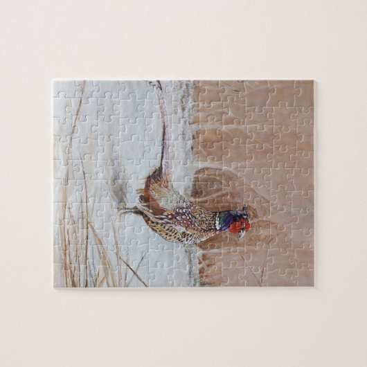 Fasan im Schnee Puzzle (Horizontal)