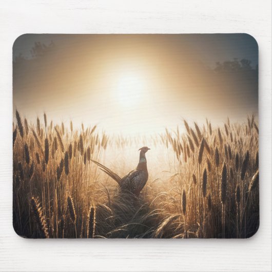 Fasan im Weizenfeld Mousepad (Vorne)