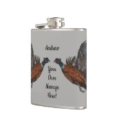 Fasan in der Flug-angesagten Flasche Flachmann (Links)