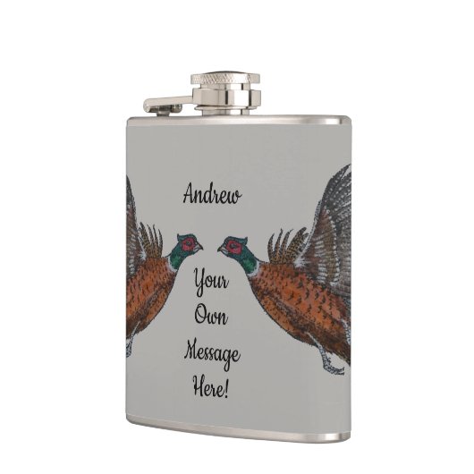 Fasan in der Flug-angesagten Flasche Flachmann (Links)