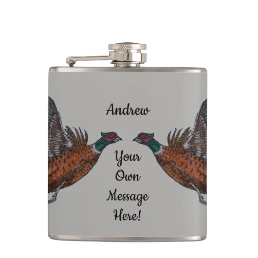 Fasan in der Flug-angesagten Flasche Flachmann (Vorderseite)