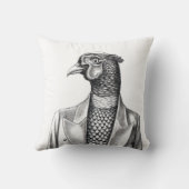 Fasan in Smart Jacket (Schnee) Kissen (Rückseite)