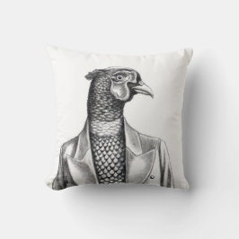 Fasan in Smart Jacket (Schnee) Kissen