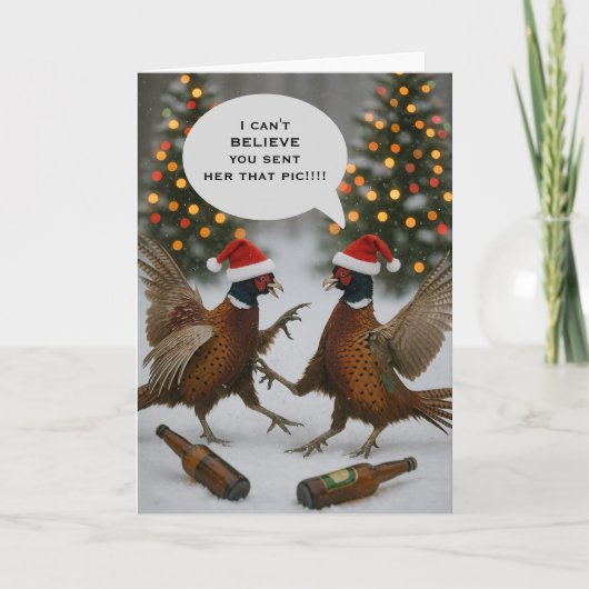 Fasan lustige Weihnachtskarte Karte (Vorderseite)