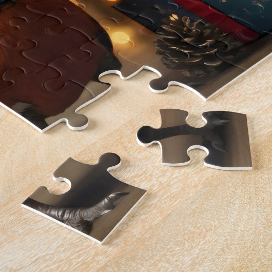 Fasan mit Weihnachtsmannmütze Puzzle (Seite)