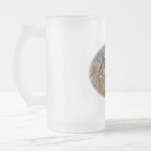 Fasan-oben - große Jagd auf dem Bauernhof Mattglas Bierglas (Links)