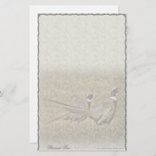 Fasan-Paar-Gewohnheits-Briefpapier Briefpapier (Vorne/Hinten)