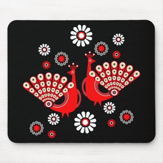 Fasan Pfau Kunst Mousepad (Vorne)