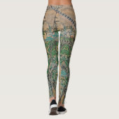 Fasan-Reiher-Vogel mit Blumen ganz über Leggings (Rückseite)