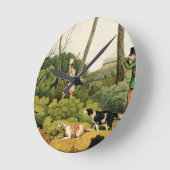 "Fasan-Schießen", Kneipe. durch Thomas McLean, Runde Wanduhr (Winkel)