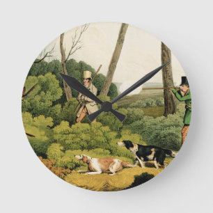 "Fasan-Schießen", Kneipe. durch Thomas McLean, Runde Wanduhr