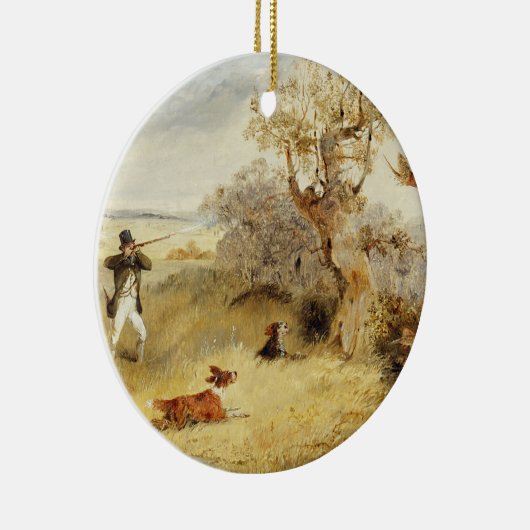 Fasan-Schießen (Öl auf Leinwand) 2 Keramikornament (Rechts)