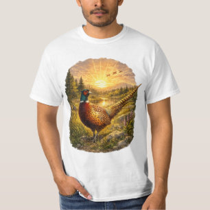 Fasan Sonnenuntergang Jagd Vogel Wildtier Geschenk T-Shirt