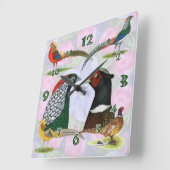 Fasan-Uhr Quadratische Wanduhr (Winkel)