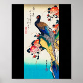 Fasan und Chrysanthemum, Hiroshige, Ukiyo-e Poster (Vorne)