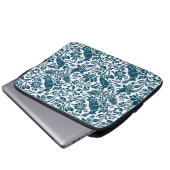 Fasan und Hare Muster, weiß und dunkelblau Laptopschutzhülle (Vorne Knopf)