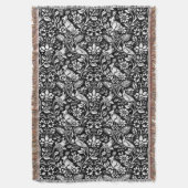 Fasan- und Hasenmuster, Schwarz und Weiß  Decke (Vorderseite Vertikal)