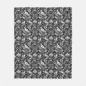 Fasan- und Hasenmuster, Schwarz und Weiß Fleecedecke (Vorderseite)