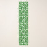 Fasan- und Hasenmuster, Smaragdgrün und Weiß Schal<br><div class="desc">Lang Schal in einem William Morris,  Jugendstil-Tapete-Design von Fasanen und Hasen Set zwischen Blätter,  Weinreben und Blume - weiß auf einem tiefen smaragdgrünen Hintergrund</div>