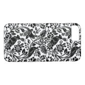 Fasan- und Hasenmuster, weiß und schwarz Case-Mate iPhone Hülle (Rückseite (Horizontal))