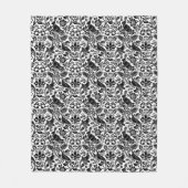 Fasan- und Hasenmuster, weiß und schwarz Fleecedecke (Vorderseite)