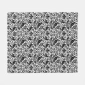 Fasan- und Hasenmuster, weiß und schwarz Fleecedecke (Vorderseite (Horizontal))