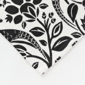 Fasan- und Hasenmuster, weiß und schwarz Fleecedecke (Ecke)