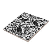 Fasan- und Hasenmuster, weiß und schwarz Fliese (Seite)