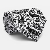 Fasan- und Hasenmuster, weiß und schwarz Krawatte (Gerollt)
