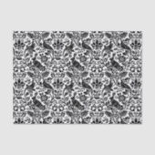 Fasan- und Hasenmuster, weiß und schwarz Seidenpapier (Vorderseite)