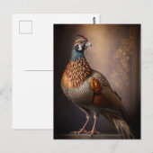 Fasan Vogel Postkarte (Vorne/Hinten)