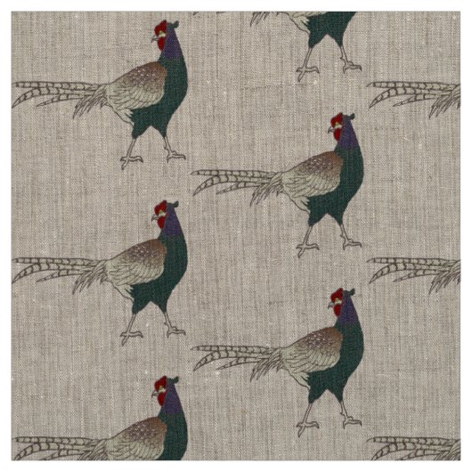 Fasan-Vogelleinen des einzigartigen Gewebes Retro Stoff (Muster)